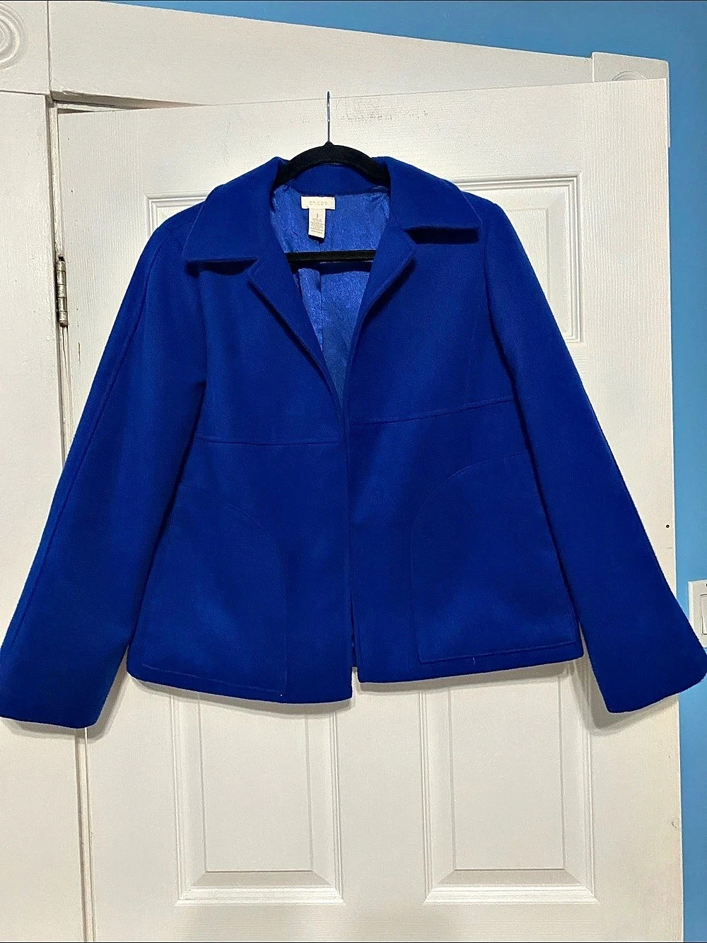 Chicos Blue Blazer Size 1 like new!